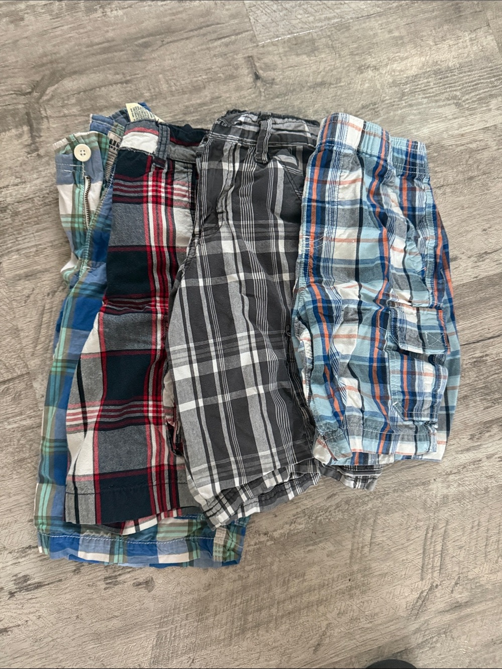 4-Pack Boys Plaid Shorts - Mixed Plaid Colors